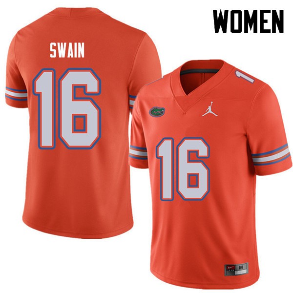 Jordan Brand Women #16 Freddie Swain Florida Gators College Football Jerseys Orange